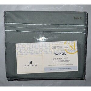 Sweet Home 1800 Series 3 Pc Bed Sheets Extra Soft Deep Pockets‎ Slate Twin XL
